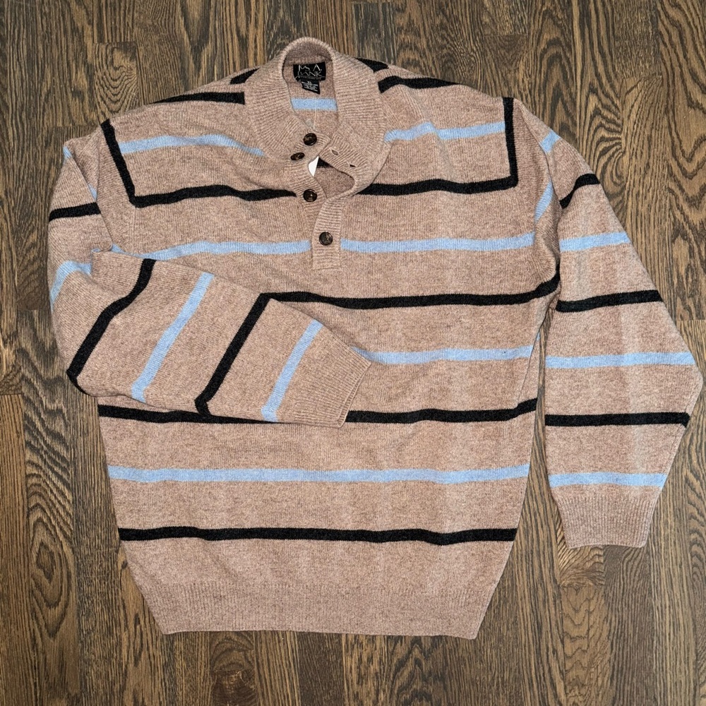 Wool Sweater Henley style Jos A Bank XL